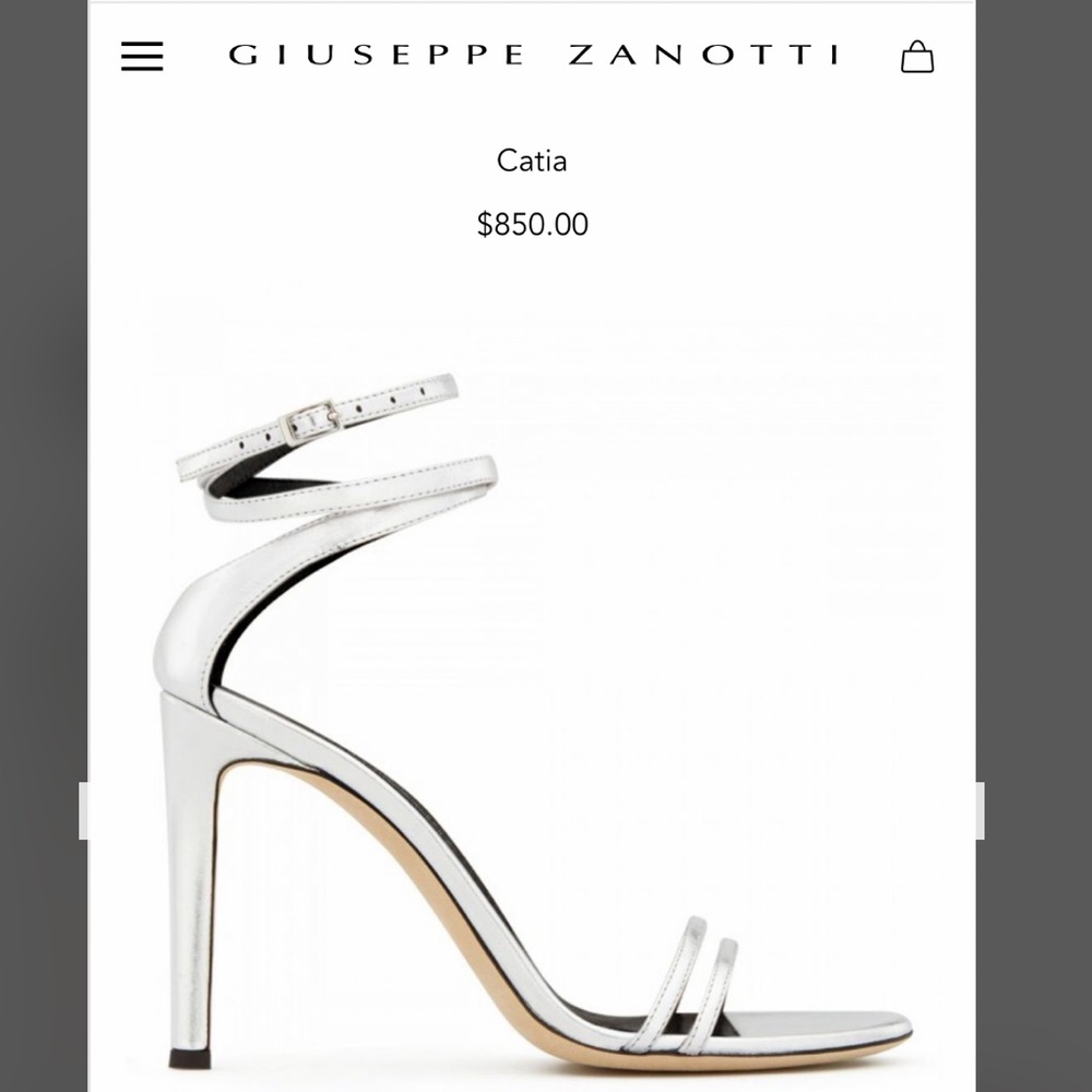 Catia Heel in Silver, Brand new